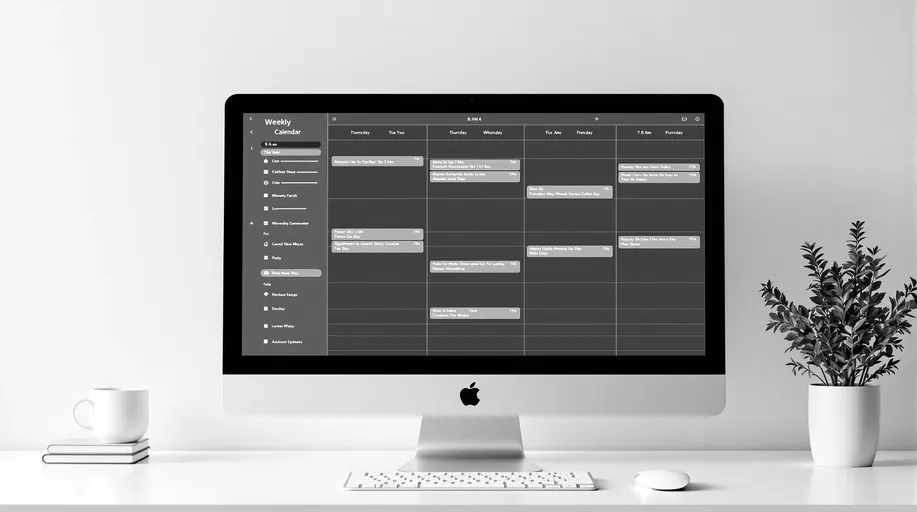 Gestion calendrier intelligente - Calendrier de rendez-vous salon avec vues jour, semaine et mois
